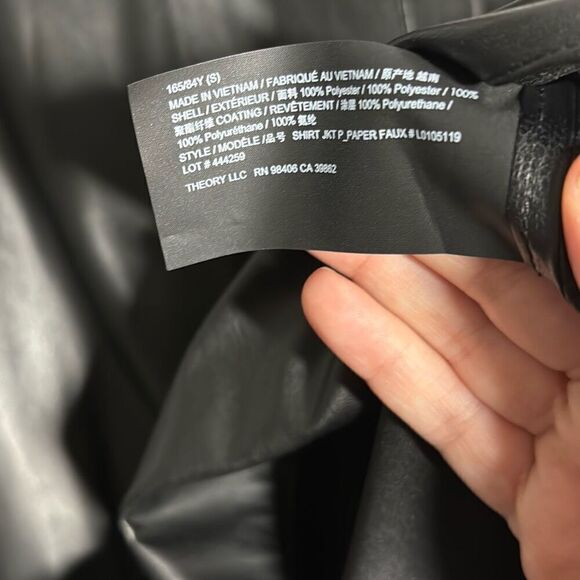 Theory P Paper Faux Leather Shirt Jacket size small - Picture 5 of 6